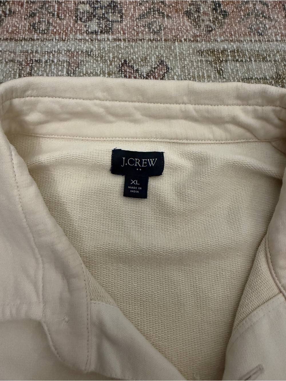 J. Crew Men’s Cream Polo Rugby Sweatshirt - Picture 2 of 3
